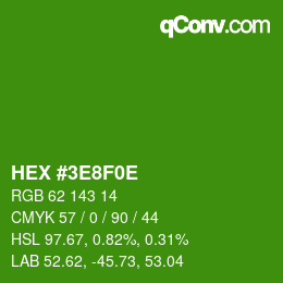 Farbcode: HEX #3E8F0E | qconv.com