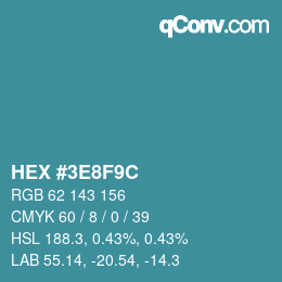 Color code: HEX #3E8F9C | qconv.com