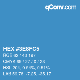 Color code: HEX #3E8FC5 | qconv.com