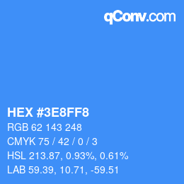 Color code: HEX #3E8FF8 | qconv.com