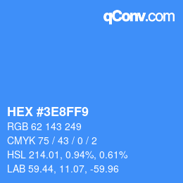 Color code: HEX #3E8FF9 | qconv.com