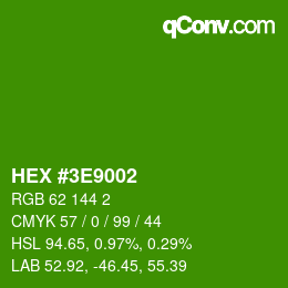 Color code: HEX #3E9002 | qconv.com