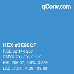 Color code: HEX #3E90CF | qconv.com