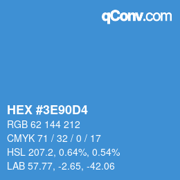 Color code: HEX #3E90D4 | qconv.com