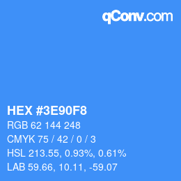 Color code: HEX #3E90F8 | qconv.com