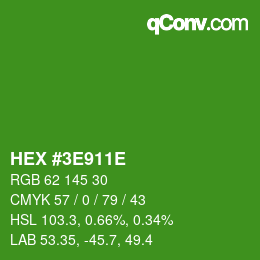 Color code: HEX #3E911E | qconv.com