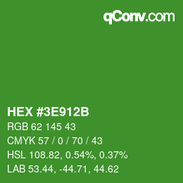 Color code: HEX #3E912B | qconv.com