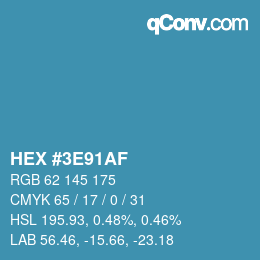 Color code: HEX #3E91AF | qconv.com