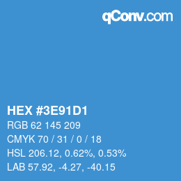 Color code: HEX #3E91D1 | qconv.com