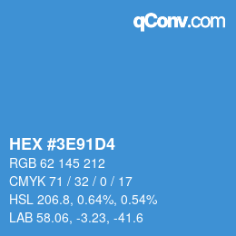 Color code: HEX #3E91D4 | qconv.com