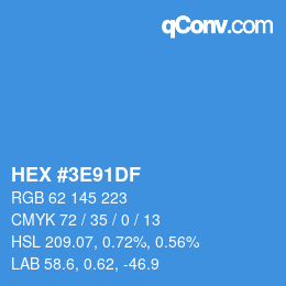 Color code: HEX #3E91DF | qconv.com