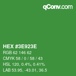 Color code: HEX #3E923E | qconv.com