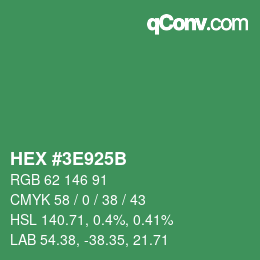 Color code: HEX #3E925B | qconv.com