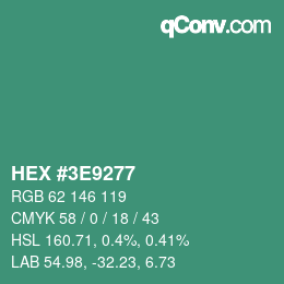 Color code: HEX #3E9277 | qconv.com