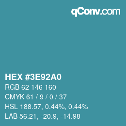 Color code: HEX #3E92A0 | qconv.com