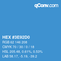 Color code: HEX #3E92D0 | qconv.com