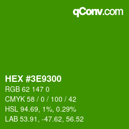 Color code: HEX #3E9300 | qconv.com