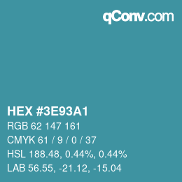 Color code: HEX #3E93A1 | qconv.com