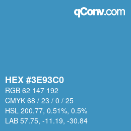 カラーコード: HEX #3E93C0 | qconv.com