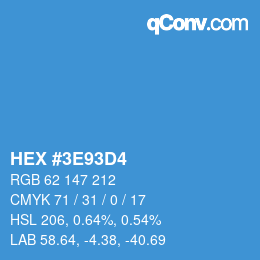 Color code: HEX #3E93D4 | qconv.com