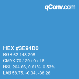 Color code: HEX #3E94D0 | qconv.com