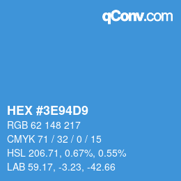 Color code: HEX #3E94D9 | qconv.com