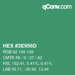 Color code: HEX #3E956D | qconv.com