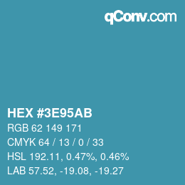 Color code: HEX #3E95AB | qconv.com