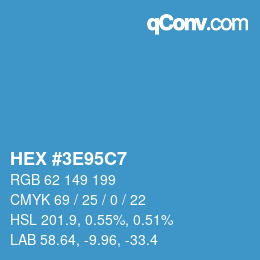 カラーコード: HEX #3E95C7 | qconv.com
