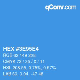 Color code: HEX #3E95E4 | qconv.com