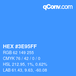 Color code: HEX #3E95FF | qconv.com