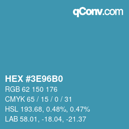 Color code: HEX #3E96B0 | qconv.com