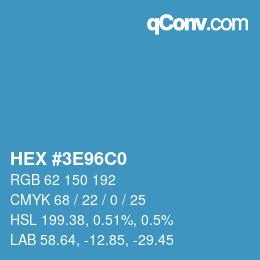 カラーコード: HEX #3E96C0 | qconv.com