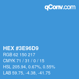 Color code: HEX #3E96D9 | qconv.com