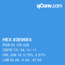 カラーコード: HEX #3E96E4 | qconv.com