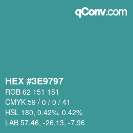 Color code: HEX #3E9797 | qconv.com