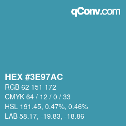 Color code: HEX #3E97AC | qconv.com