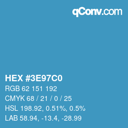 Color code: HEX #3E97C0 | qconv.com