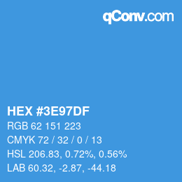 Color code: HEX #3E97DF | qconv.com