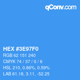 Color code: HEX #3E97F0 | qconv.com