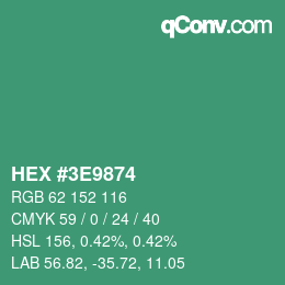 Color code: HEX #3E9874 | qconv.com