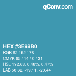Color code: HEX #3E98B0 | qconv.com