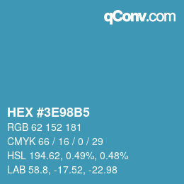 Code couleur: HEX #3E98B5 | qconv.com