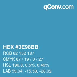 Color code: HEX #3E98BB | qconv.com