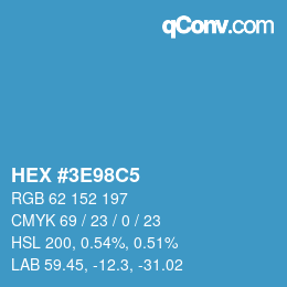 Color code: HEX #3E98C5 | qconv.com