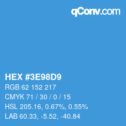 Color code: HEX #3E98D9 | qconv.com