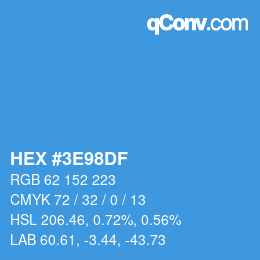 カラーコード: HEX #3E98DF | qconv.com