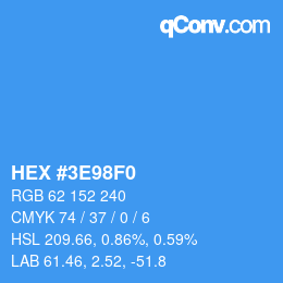 Color code: HEX #3E98F0 | qconv.com