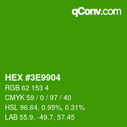 Color code: HEX #3E9904 | qconv.com