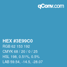 Color code: HEX #3E99C0 | qconv.com